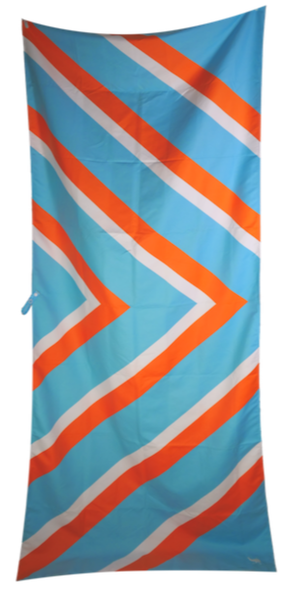 Sustainable Chevron Towel - Blue Orange White