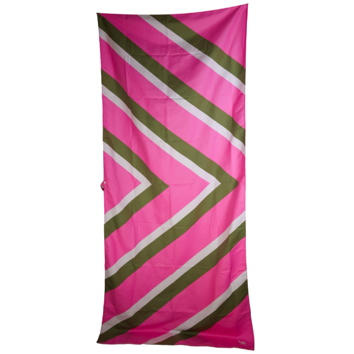 Sustainable Chevron Towel - Pink Khaki White