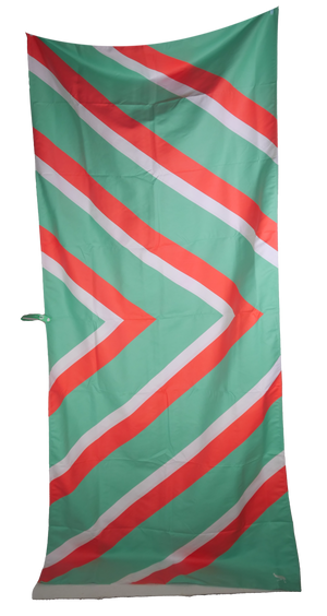 Sustainable Chevron Towel - Turquoise Red White