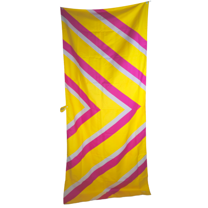Sustainable Chevron Towel - Yellow Raspberry White