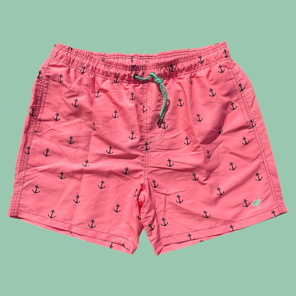Swim Short - Coral Pink Anchors
