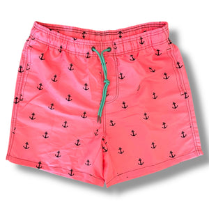 Swim Short - Coral Pink Anchors