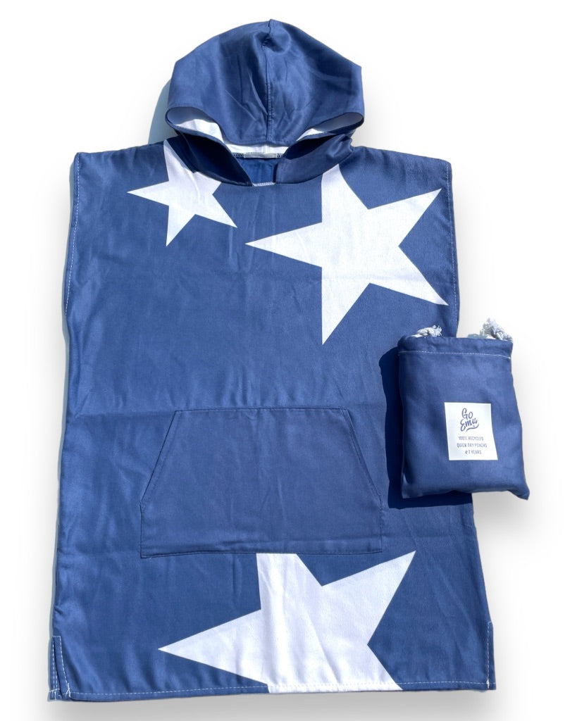 Kids Hooded Ponchos 4-7 years - NAVY