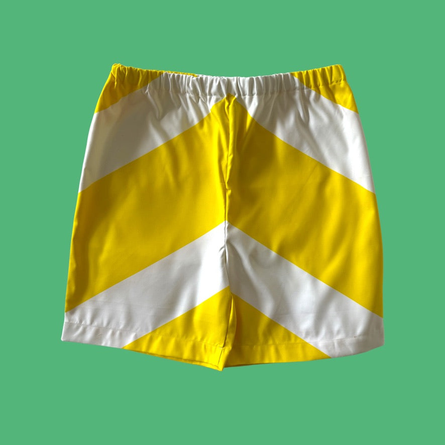 Towelling Shorts Yellow Stripe