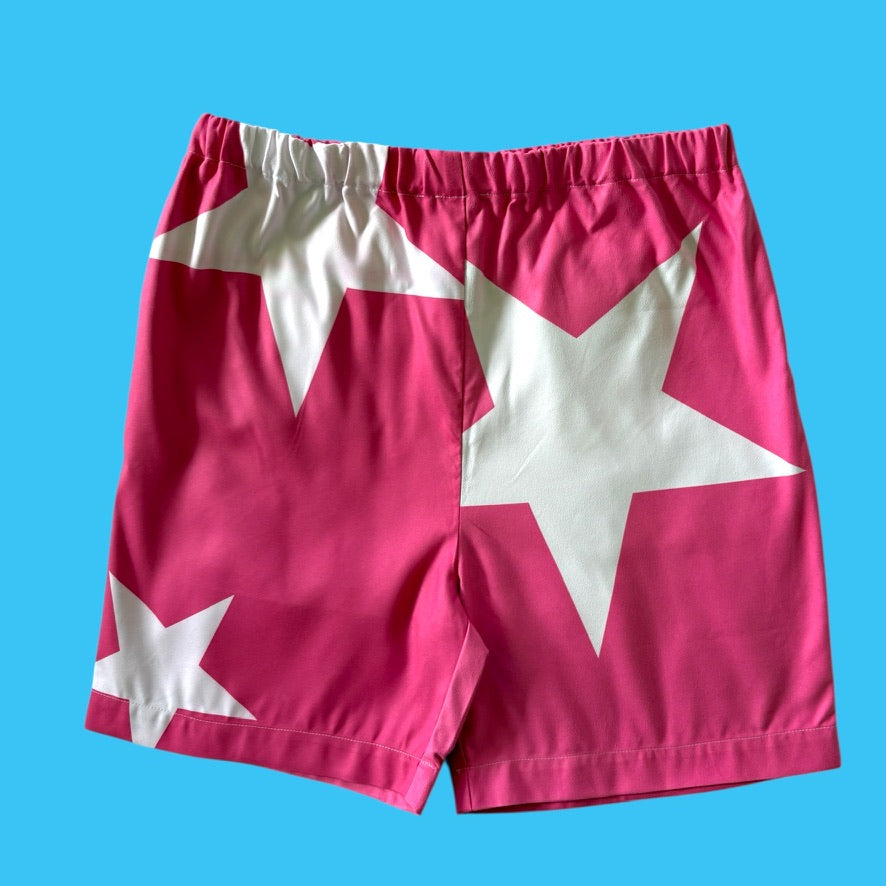 Towelling Shorts Pink Star