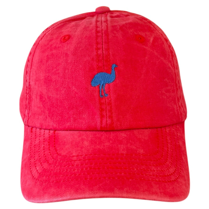 Cap Label Red Unisex Baseball Warm Red Cap | Vegan-Friendly & Durable | Go Emu
