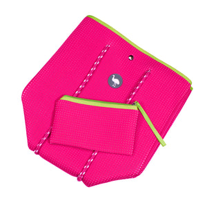 Neoprene Tote Bag - Turquoise/Pink