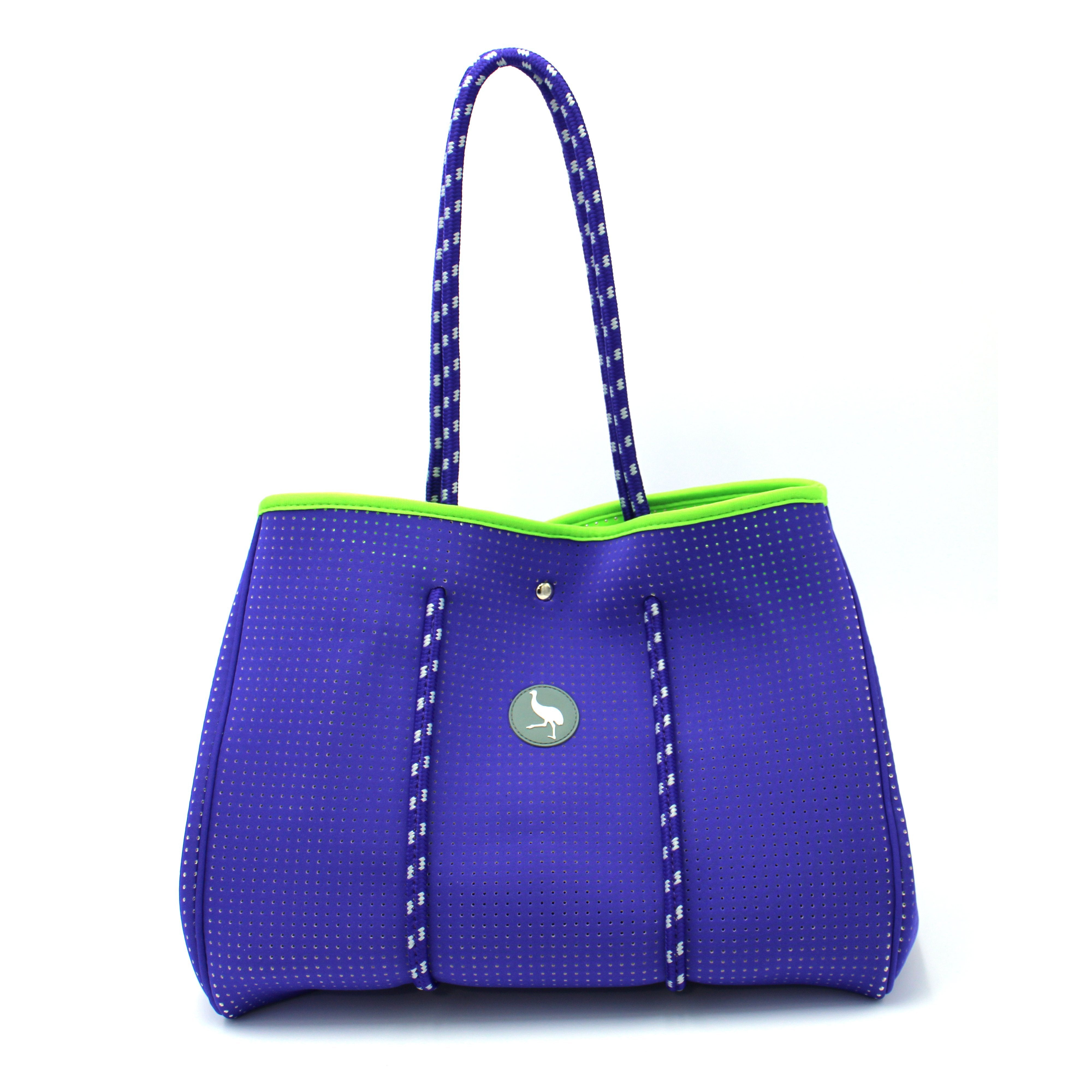 Neoprene Tote Bag - Purple/Lime